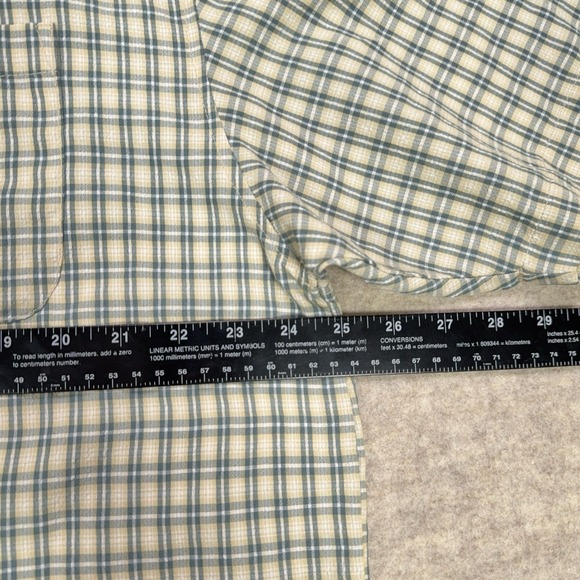 Vtg Ocean Pacific OP Shirt Mens Large Green Yellow Plaid Button Up Skate Surf - Picture 9 of 10